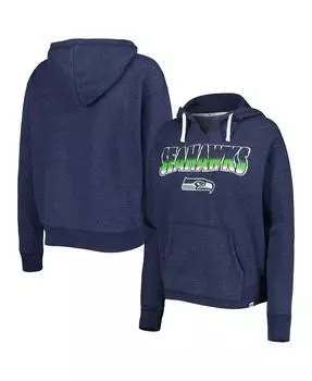 Женский темно-синий пуловер с капюшоном Kennedy Notch Neck Seattle Seahawks Color Rise '47 Brand, темно-синий