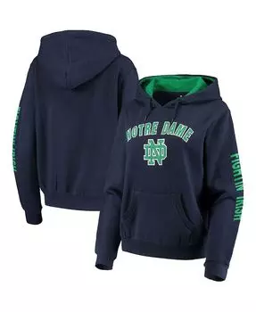 Женский темно-синий пуловер с капюшоном Notre Dame Fighting Irish Loud and Proud Colosseum, синий