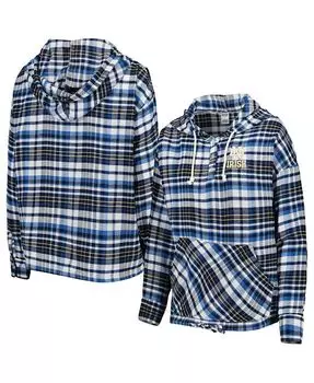 Женский темно-синий пуловер с капюшоном в клетку Notre Dame Fighting Irish Mainstay Concepts Sport, синий