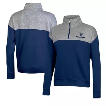 Женский темно-синий свитшот с молнией на четверть с цветными блоками Champion Villanova Wildcats, цвет Vil Navy