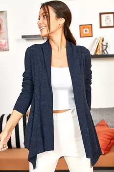 Женский темно-синий свободный кардиган на шнурке armonika