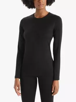 Женский термотоп 200 Oasis Base Layer Crewe Icebreaker, черный