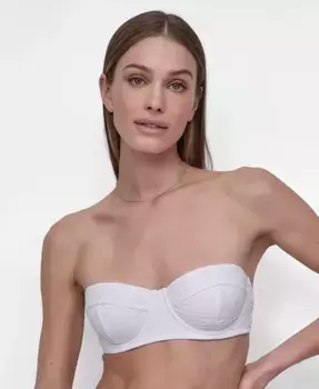 Женский текстурированный формованный бюстгальтер балконет для бикини DKNY, белый