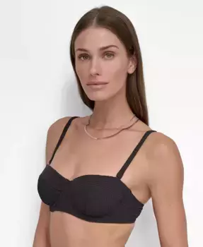 Женский текстурированный формованный бюстгальтер балконет для бикини DKNY, черный