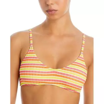 Женский текстурированный купальник-бикини Rachel Top Man Made Solid & Striped, цвет sorbet stripe