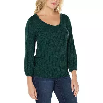Женский текстурированный полиэстеровый пуловер-топ Liverpool, цвет deep emrald