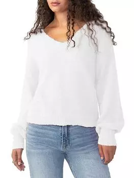 Женский текстурированный свитер с V-образным вырезом Sanctuary, кремовый