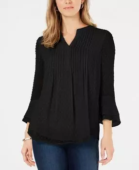 Женский текстурированный топ с защипами Charter Club