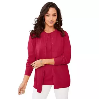 Женский тонкий кардиган больших размеров Jessica London, цвет Classic Red