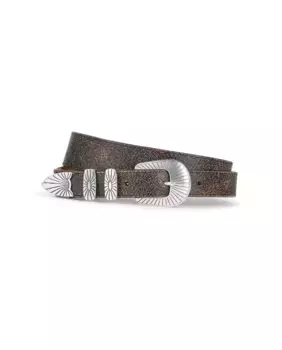 Женский тонкий коричневый кожаный ремень The Kooples