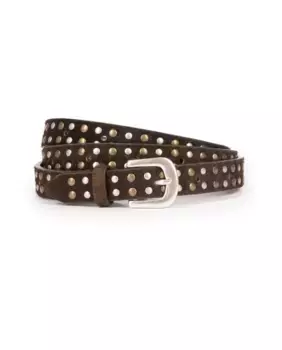 Женский тонкий коричневый кожаный ремень The Kooples