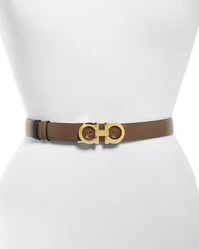 Женский тонкий кожаный ремень Gancini Ferragamo