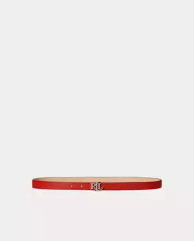 Женский тонкий реверсивный кожаный ремень Lauren Ralph Lauren, красный