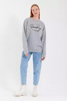Женский тонкий свитшот оверсайз с круглым вырезом и надписью Brooklyn SPR23SWK331 Sperlife