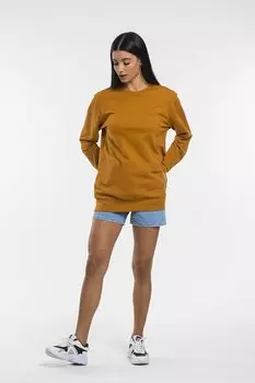 Женский тонкий свитшот оверсайз с круглым вырезом SPR21K30 Sperlife, горчично-желтый