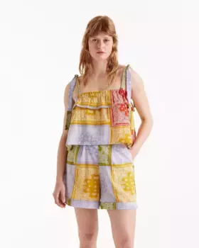 Женский топ 100% хлопок с принтом Pastels Compaa Fantstica, мультиколор