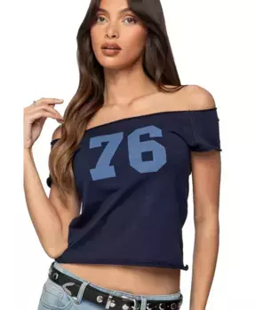 Женский топ 76 с открытыми плечами Edikted, зеленый