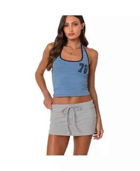 Женский топ 76 в полоску с бретельками на шее Edikted, синий