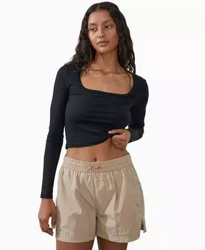 Женский топ Active в рубчик с длинными рукавами COTTON ON, черный