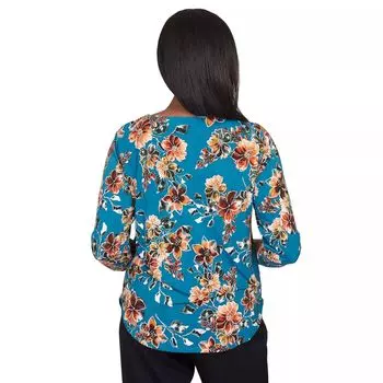 Женский топ Alfred Dunner с короткими рукавами и цветочным принтом Alfred Dunner