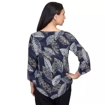 Женский топ Alfred Dunner с острым краем и листьями Alfred Dunner