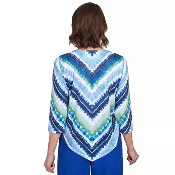 Женский топ Alfred Dunner с текстурированным шевроном и плиссированной горловиной Alfred Dunner