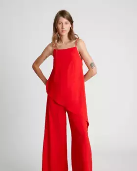 Женский топ асимметричный на бретелях Compaa Fantstica, красный