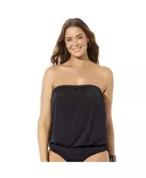 Женский топ-бандо с блузоном Tankini Swimsuits for All, черный