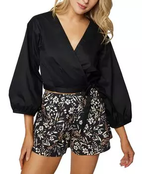 Женский топ before dawn с пышными рукавами и завязками на талии Lost + Wander, черный