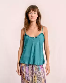 Женский топ-белье на бретельках с мини-оборками Molly Bracken, бирюзовый