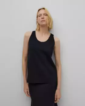 Женский топ без бретелек из трикотажа с двойной каймой Adolfo Dominguez, черный