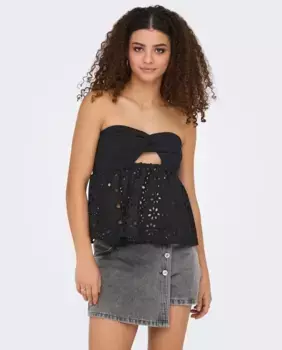 Женский топ без бретелек Only, черный