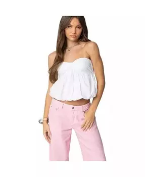Женский топ без бретелек Serina Bubble Top Edikted, белый