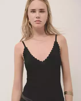 Женский топ без бретелек спицами и крючком Roberto Verino, черный