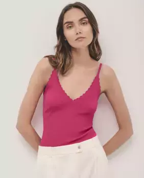 Женский топ без бретелек спицами и крючком Roberto Verino, розовый