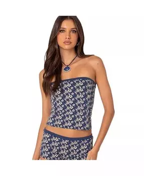 Женский топ без рукавов Flower Power Edikted, синий