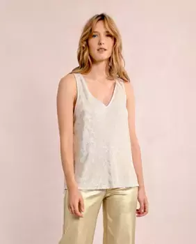 Женский топ без рукавов из блестящей ткани Molly Bracken, цвет Crudo