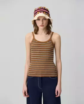 Женский топ без рукавов из тонкого трикотажа Claudie Pierlot, мультиколор
