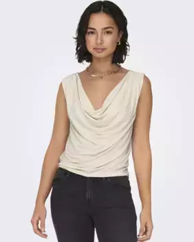 Женский топ без рукавов jdy, кремовый