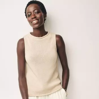 Женский топ без рукавов NEXT Roll Edge, цвет Ecru