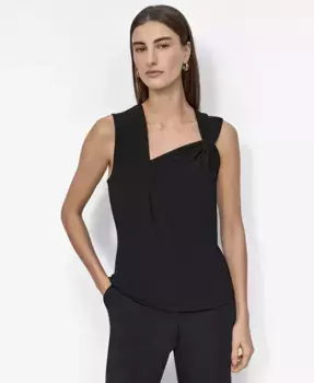 Женский топ без рукавов с асимметричным вырезом DKNY, черный