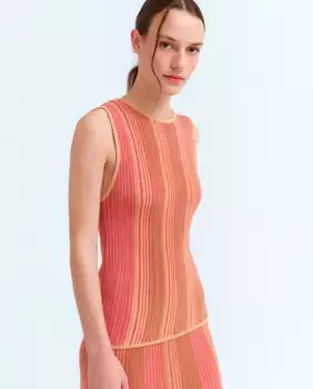 Женский топ без рукавов с блеском Vila, красный