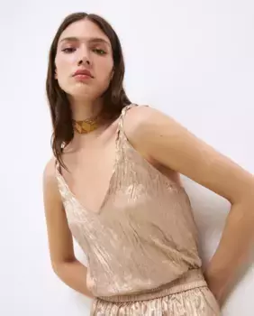 Женский топ без рукавов с косой Tintoretto, золотой