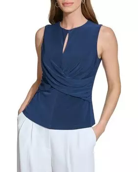 Женский топ без рукавов с круглым вырезом Dkny, темно-синий