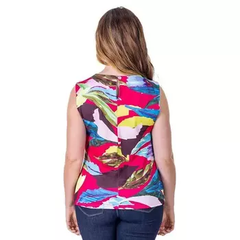 Женский топ без рукавов с круглым вырезом и застежкой сзади 24Seven Comfort Apparel, цвет Pink Multi