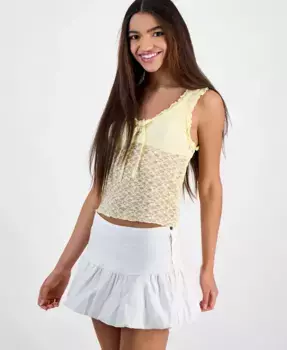 Женский топ без рукавов с кружевом Juniors Madden Girl, желтый