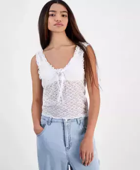 Женский топ без рукавов с кружевом Juniors Madden Girl, белый