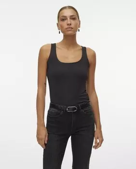 Женский топ без рукавов с квадратным вырезом Vero Moda, черный