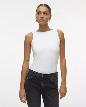 Женский топ без рукавов с квадратным вырезом Vero Moda, белый