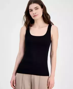 Женский топ без рукавов с квадратным вырезом Anne Klein, черный